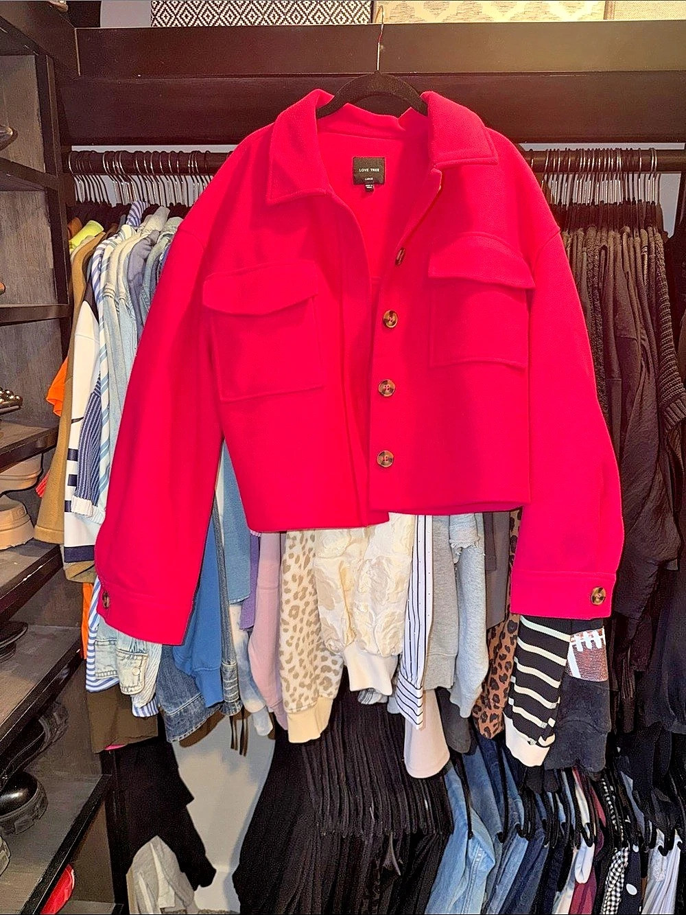 Love Tree Utility Jacket in Pink